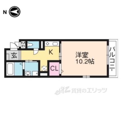 京都市右京区太秦多藪町のマンションの間取り