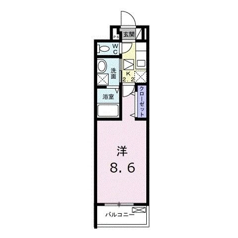 広島市安佐北区亀山のアパートの間取り