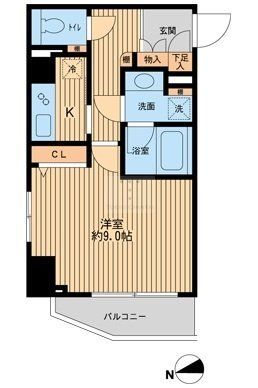 新宿区弁天町のマンションの間取り