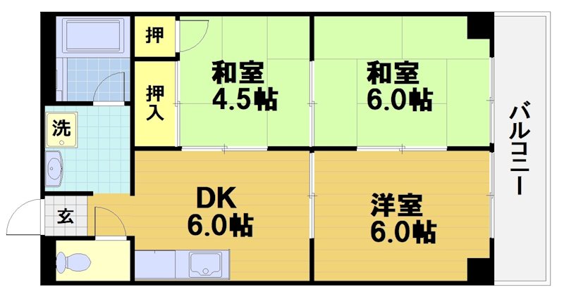 シャトーウメダの間取り