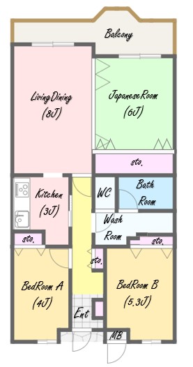 河内長野市美加の台のマンションの間取り