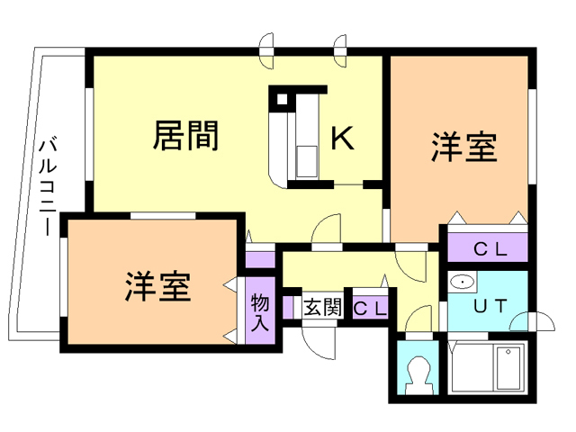 苫小牧市音羽町のマンションの間取り