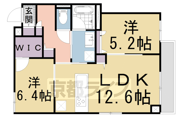 京都市下京区学林町のマンションの間取り