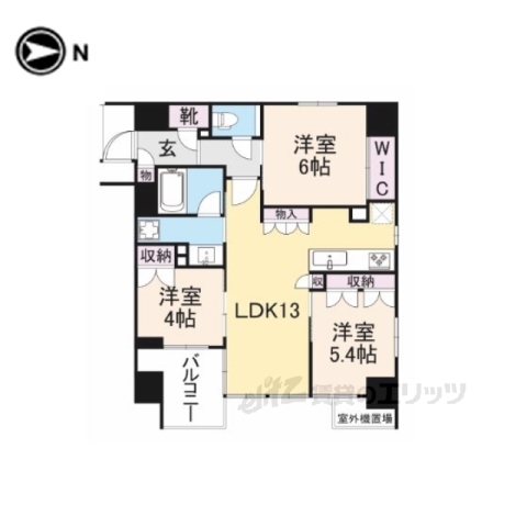 【京都市下京区深草町のマンションの間取り】