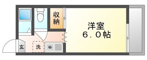 岡山市北区半田町のアパートの間取り