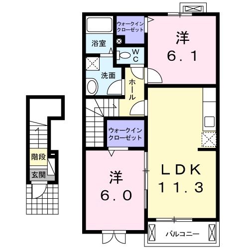 伊賀市阿保のアパートの間取り