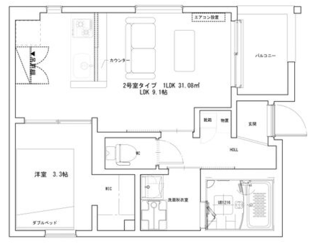 堺市堺区三宝町のアパートの間取り