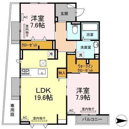 松山市木屋町のアパートの間取り