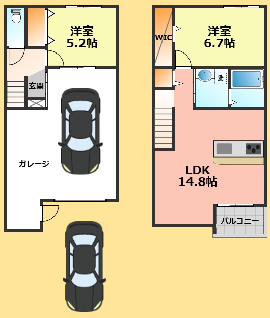 ＪＲ東海交通事業城北線 比良駅 徒歩23分 2階建 新築の間取り写真