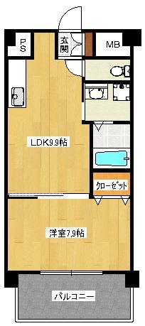 シャトー新山口の間取り写真