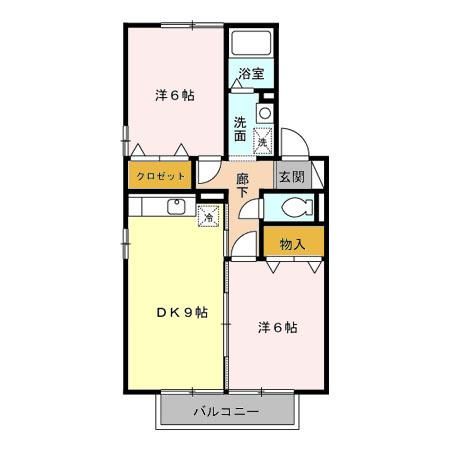 レインボー東 Aの間取り写真