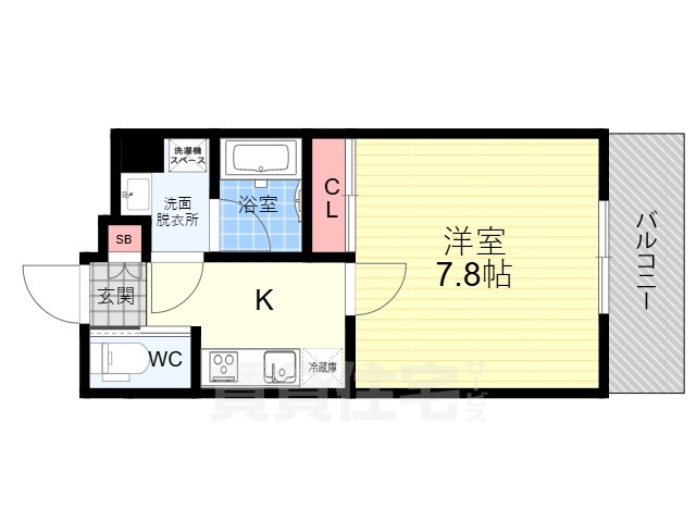 地下鉄烏丸線 北大路駅 徒歩22分 4階建 築8年の間取り写真