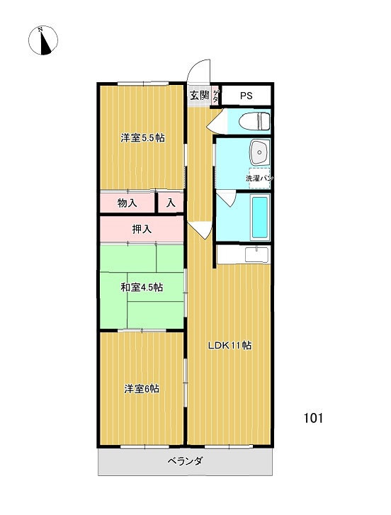 白本マンションの間取り