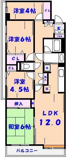 潮ハイツの間取り