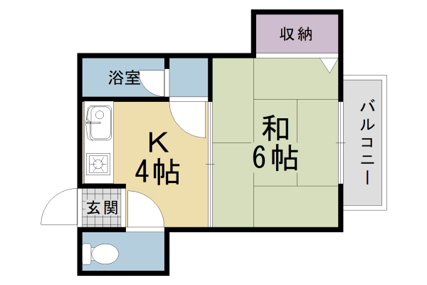 京都市伏見区深草川久保町のアパートの間取り