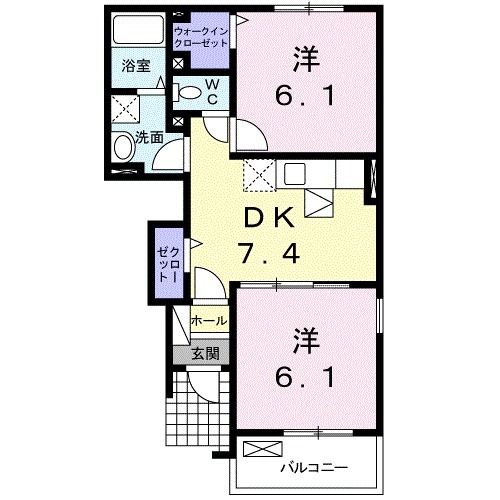 岩国市保津町のアパートの間取り