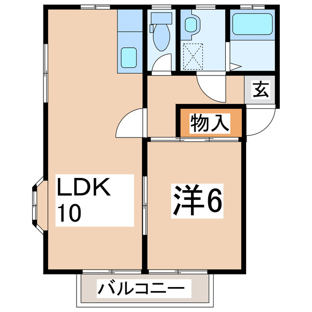 郡山市開成のアパートの間取り