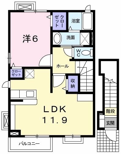 静岡市葵区大岩のアパートの間取り