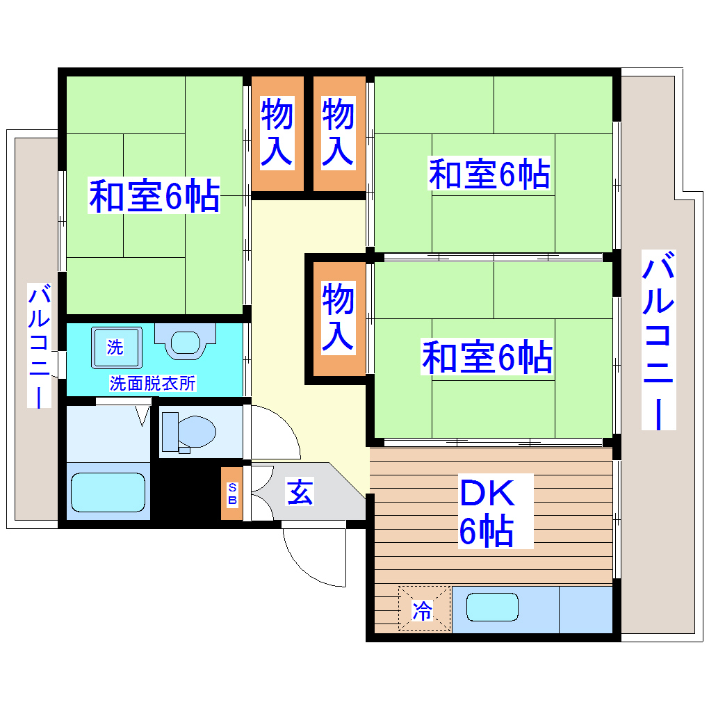 鹿野ハイツの間取り