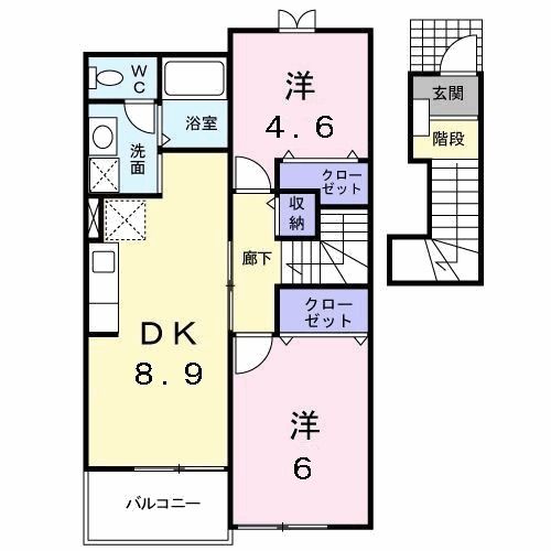 三沢市大町のアパートの間取り