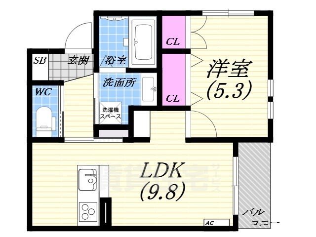 兵庫区芦原通3丁目ヘーベルメゾンの間取り