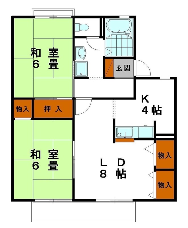 姫路市下手野のアパートの間取り