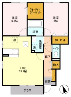 【南足柄市広町のアパートの間取り】