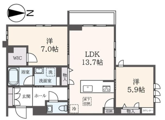 川崎市多摩区堰のマンションの間取り