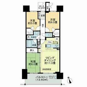 大田区大森南のマンションの間取り