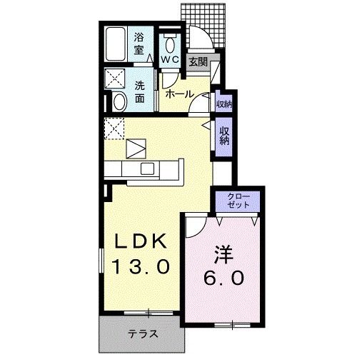 朝倉郡筑前町依井のアパートの間取り