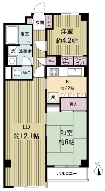 小金井市貫井北町のマンションの間取り