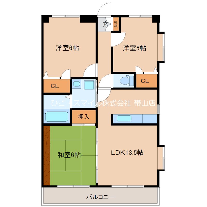 熊本市南区出仲間のマンションの間取り