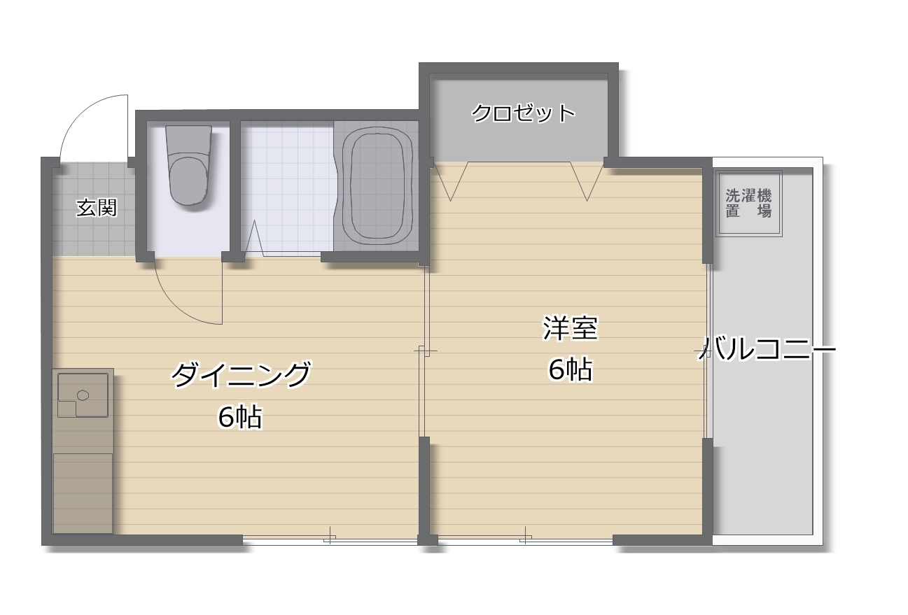 八尾市春日町のアパートの間取り