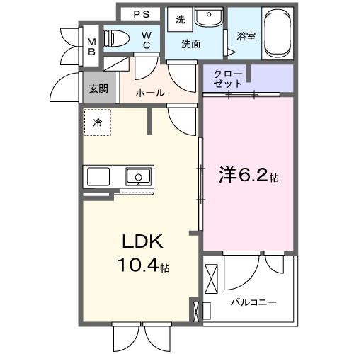 甲賀市水口町水口のアパートの間取り