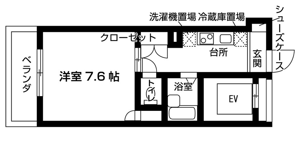 E Studioの間取り