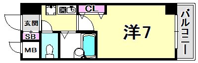 神戸市中央区磯辺通のマンションの間取り