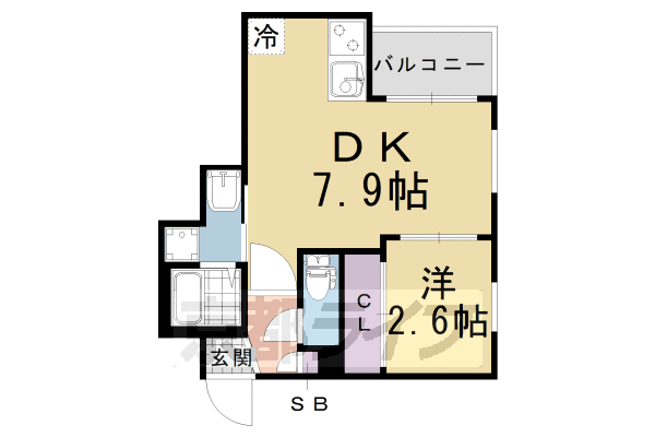 京都市伏見区醍醐下山口町のアパートの間取り