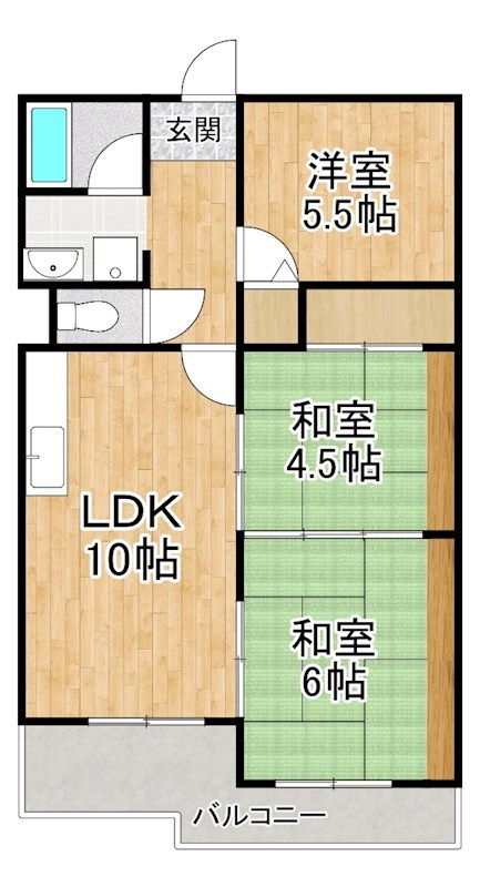 パールハイツ打出浜の間取り