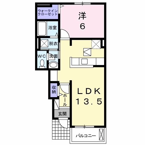 赤磐市岩田のアパートの間取り