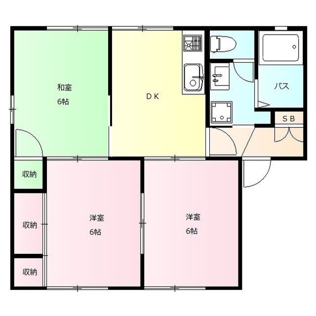 前橋市高井町のアパートの間取り