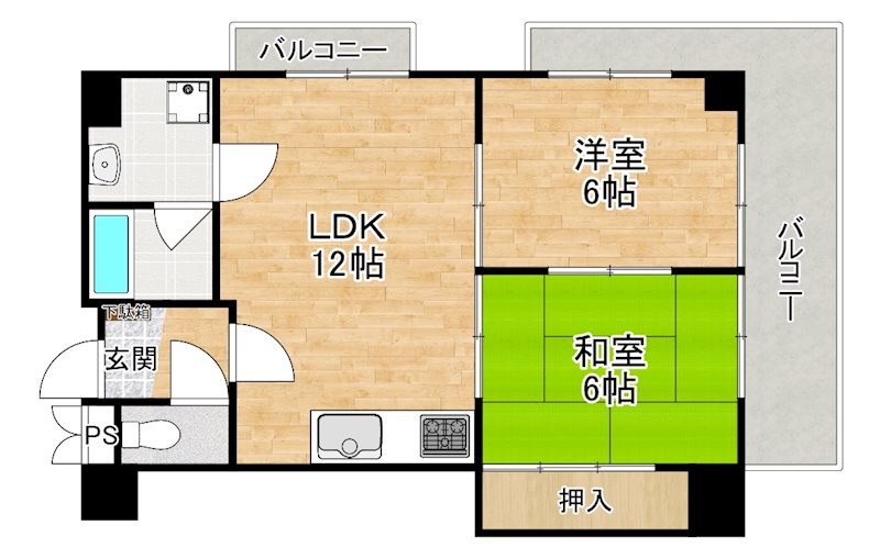 エルベ楠葉コートの間取り