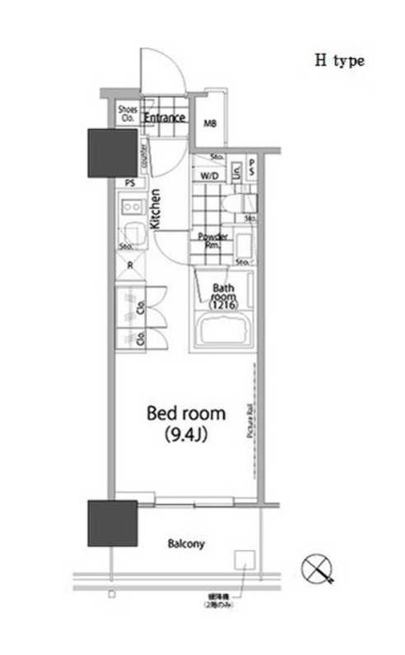 港区赤坂のマンションの間取り