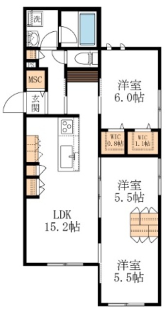 戸田市喜沢のマンションの間取り