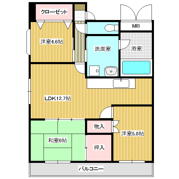 カヤバプラザAの間取り