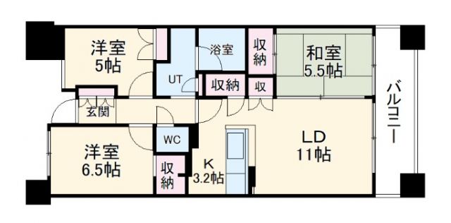 名古屋市瑞穂区洲雲町のマンションの間取り