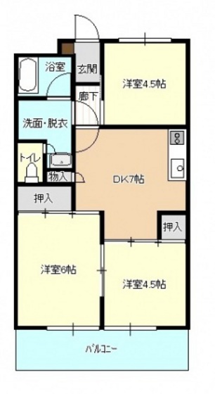 広島市東区光町のマンションの間取り