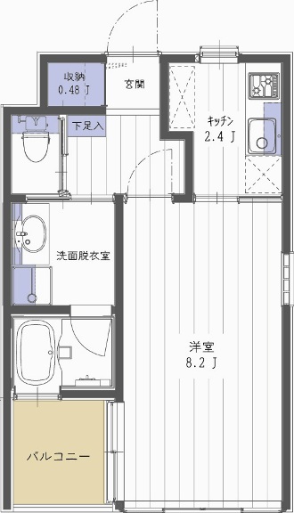 東松山市六軒町のアパートの間取り