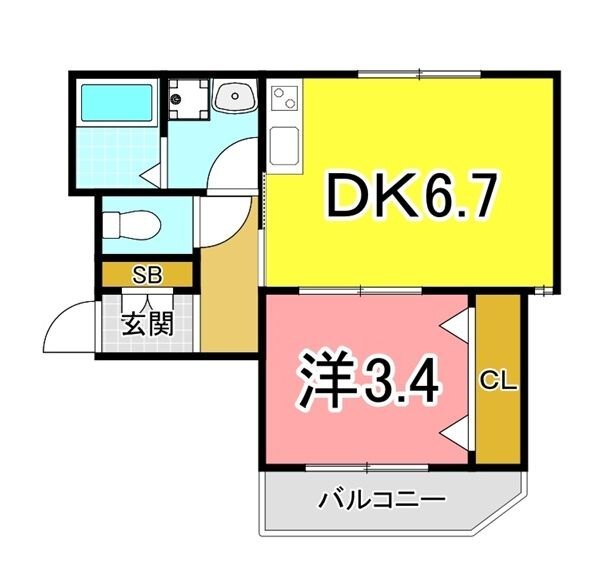 【明石市大久保町西島のアパートの間取り】