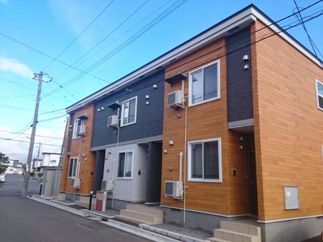 【函館市美原のアパートの建物外観】