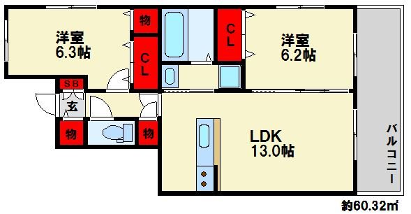 ピュア中通りIの間取り